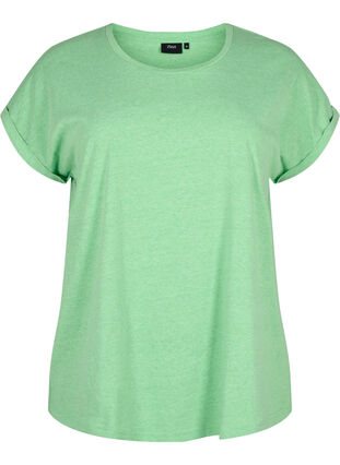 Neonvärinen puuvillainen t-paita, Neon Green, Packshot image number 0