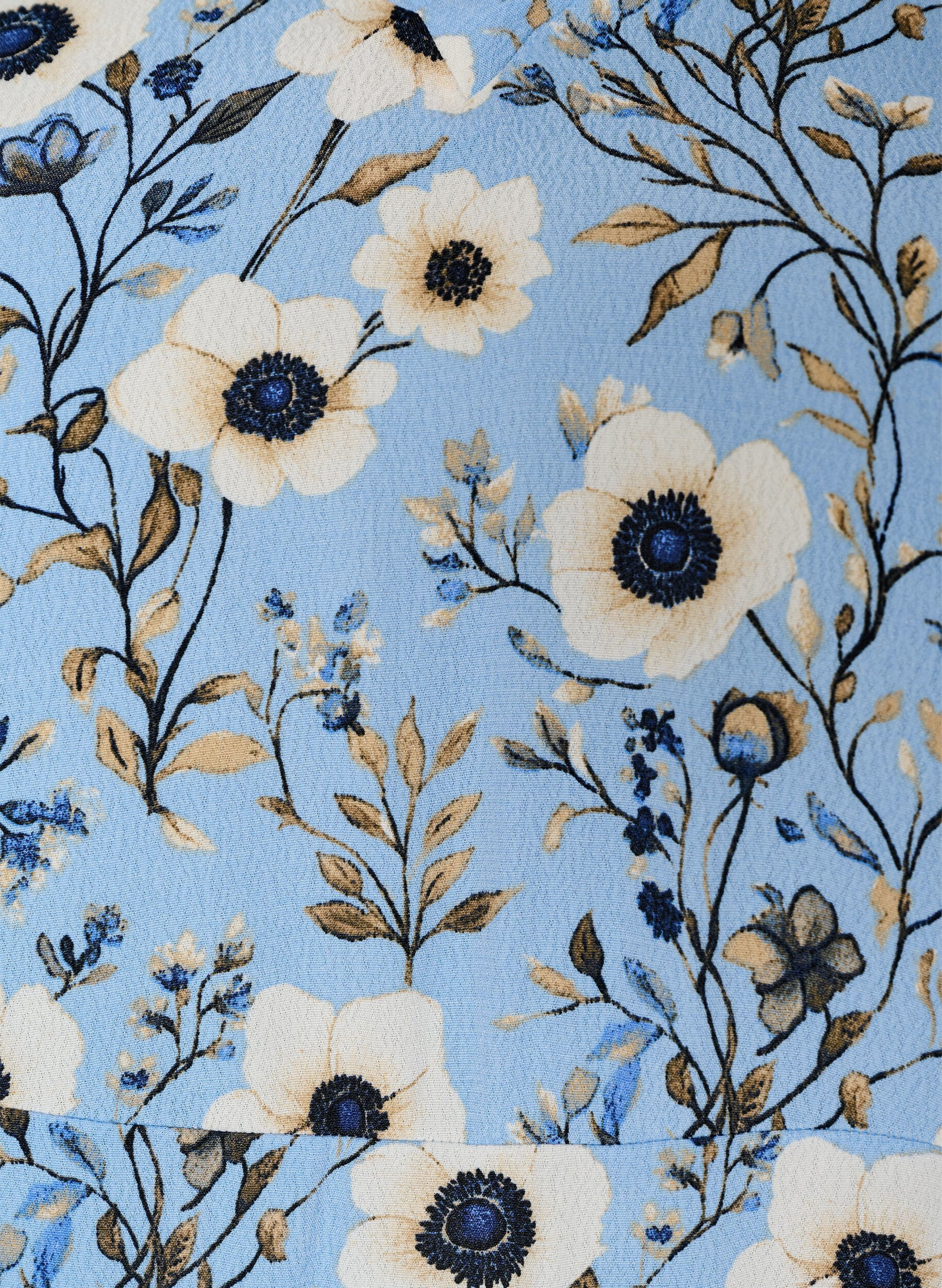 ZizziLyhyt mekko kukkakuviolla, Sininen, Packshot image number 2