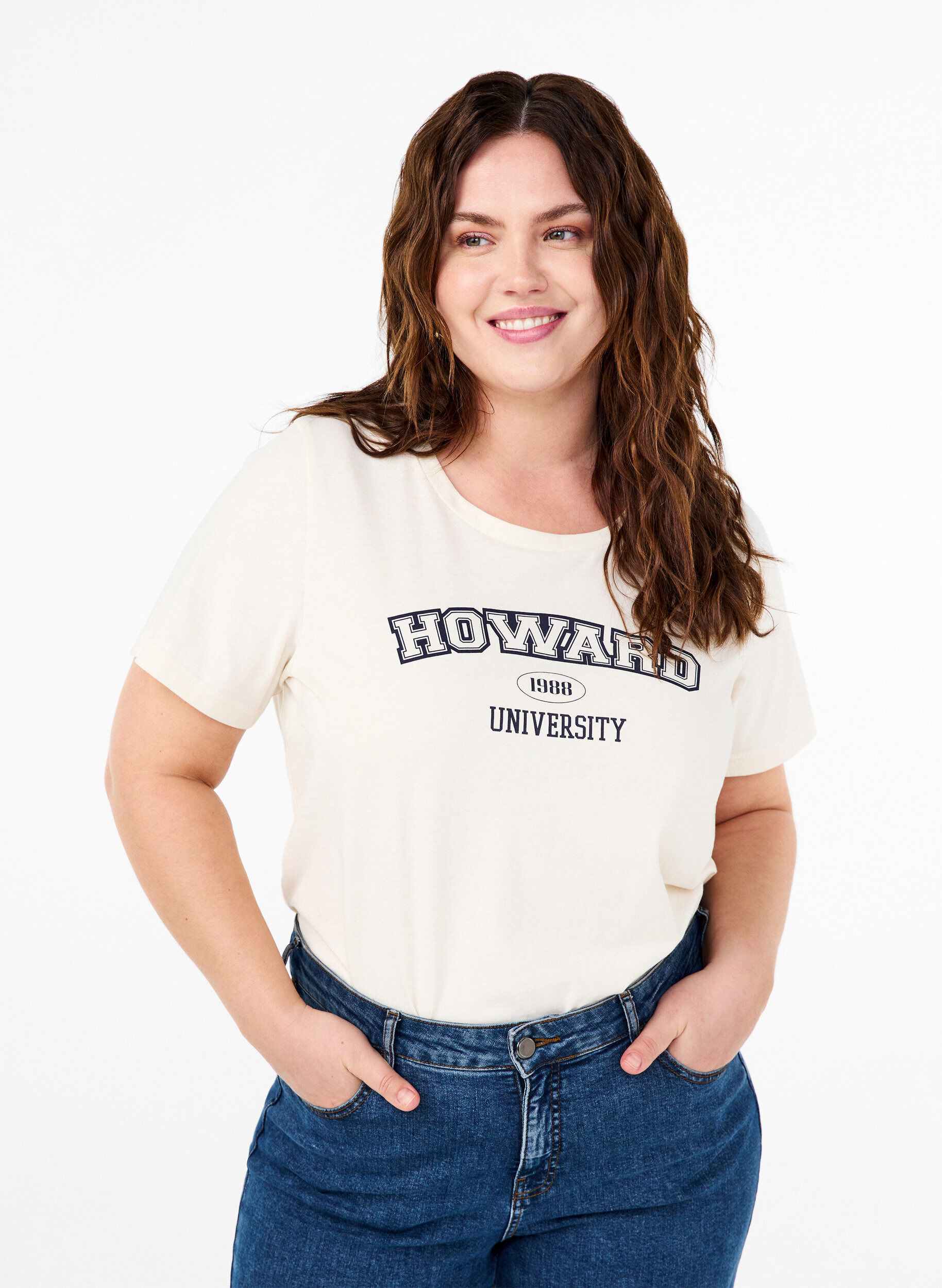 Puuvillainen T-paita tekstikuviolla, Antique W. W. Howard, Model