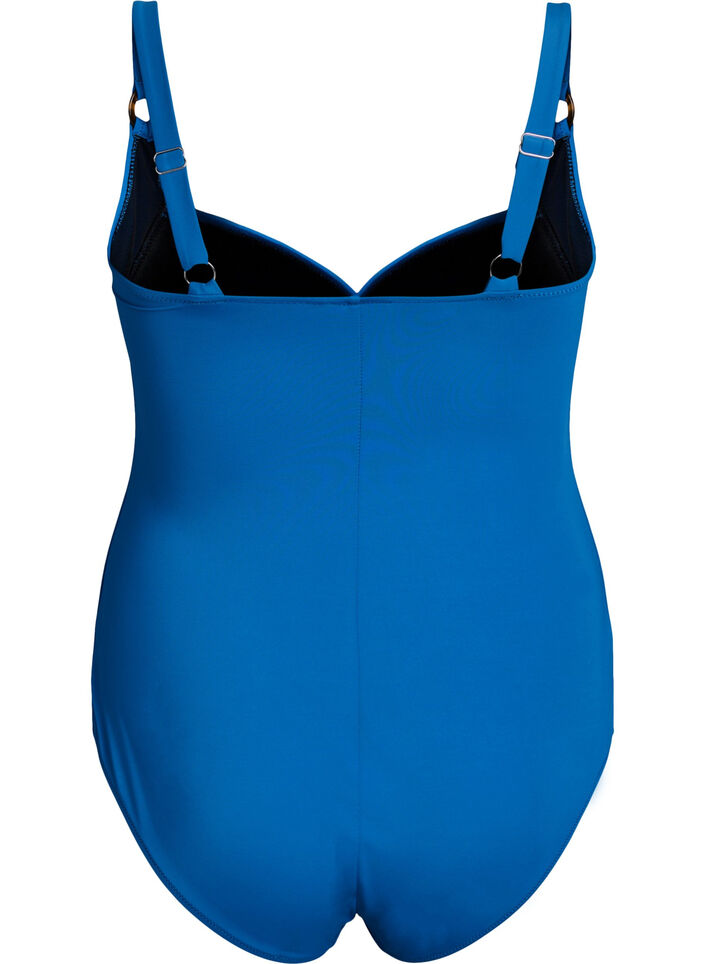 Topattu uimapuku drapeerauksella, Sininen, Packshot image number 1