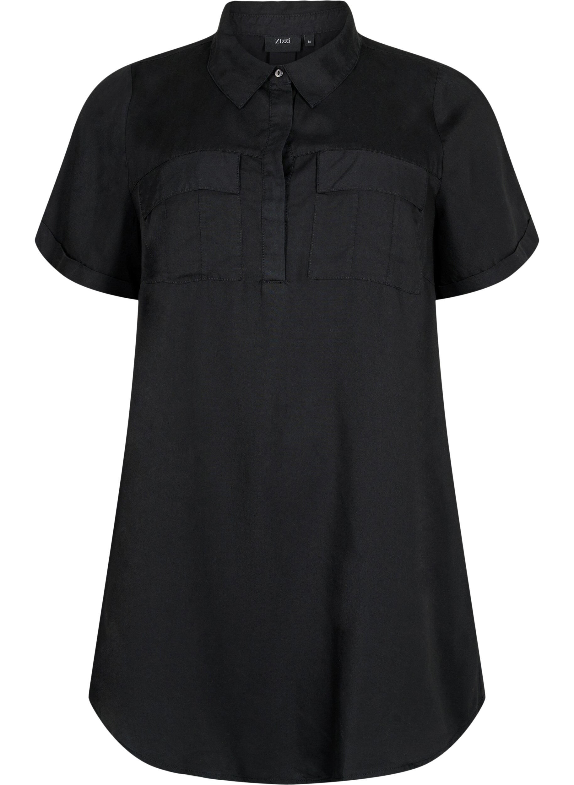 Zizzi Lyhythihainen tunika lyocellia (TENCEL&trade;), Black, Packshot image number 0