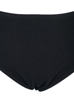Korkeavyötäröinen krepattu bikinialaosa, Black, Packshot image number 2