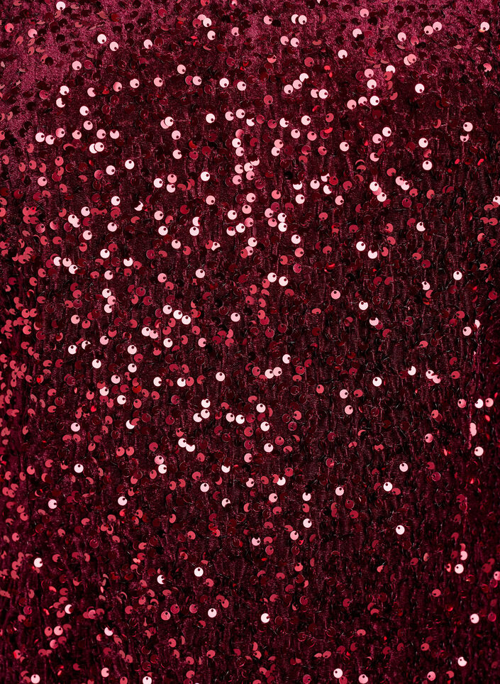 Lyhyt A-linjainen paljettimekko, Punainen, Packshot image number 2