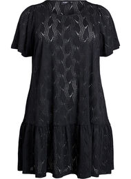 Lyhyt jersey-mekko silm&auml;neuloksella, Musta