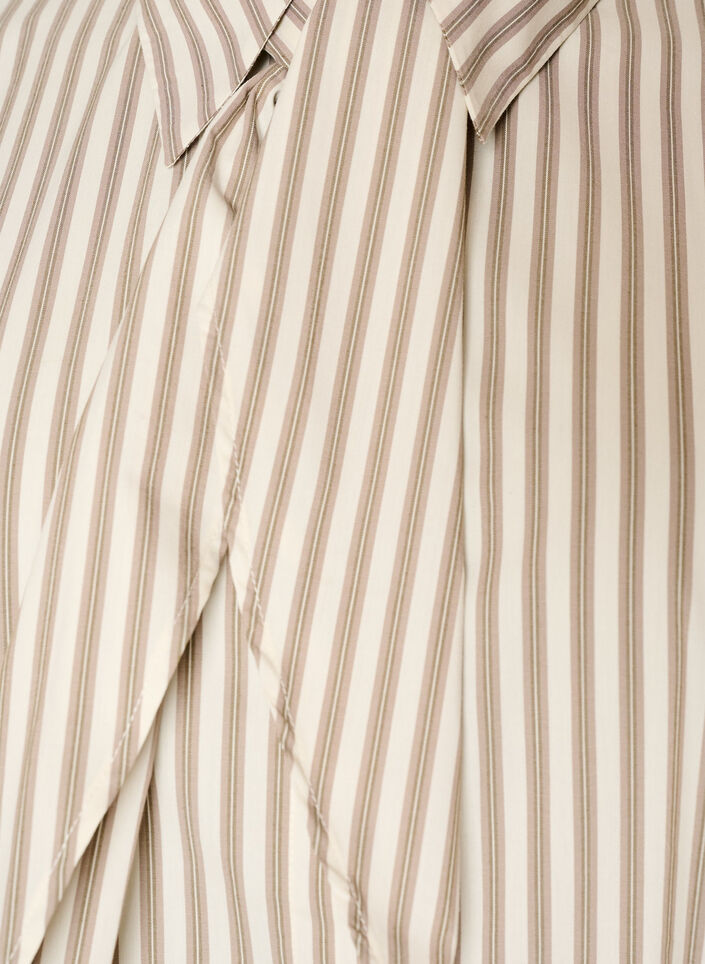 Raidallinen paita irrotettavalla kaulanauhalla, Beige, Packshot image number 2
