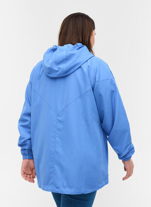 Lyhyt takki hupulla ja säädettävällä helmalla , Ultramarine, Model image number 1