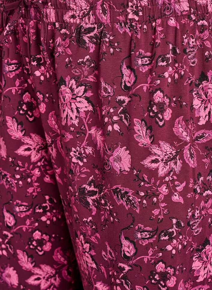 Puuvillaiset pyjamahousut printill&auml;, Tumma Bordeaux, Packshot image number 2