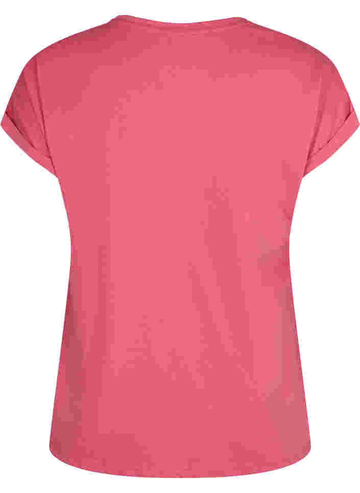 Lyhythihainen t-paita puuvillasekoitteesta, Rasperry Pink, Packshot image number 1