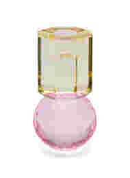 Kynttilänjalka kristallista, Lysegul/Pink