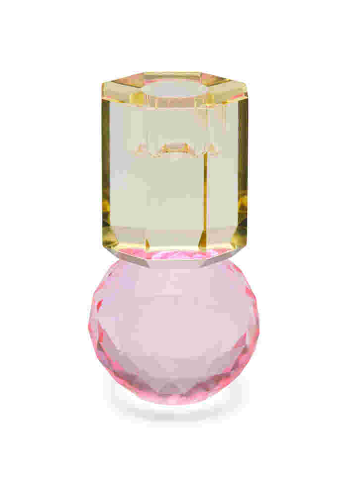 Kynttilänjalka kristallista, Lysegul/Pink, Packshot image number 0