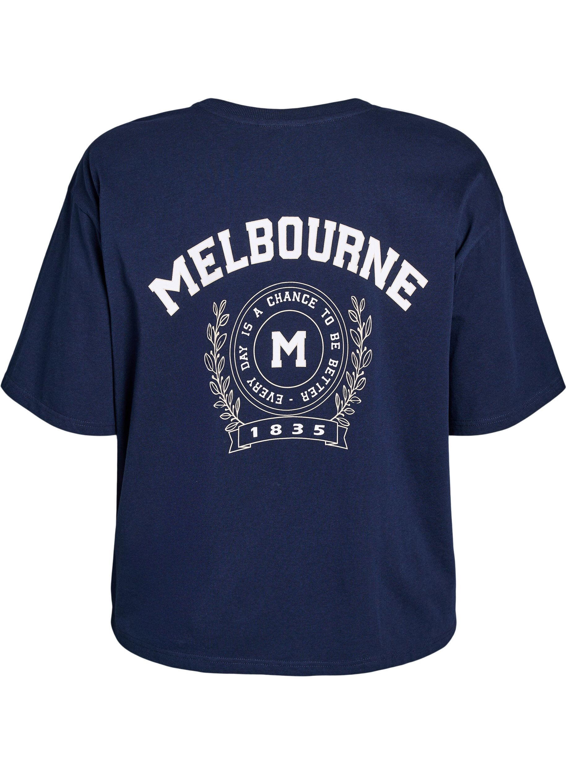 Zizzi Ylimitoitettu T-paita, jossa on kuva selk&auml;puolella, Sininen, Packshot image number 1