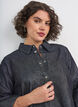 Denim-paita glitterlangalla ja 3/4-hihat, Harmaa, Model image number 3