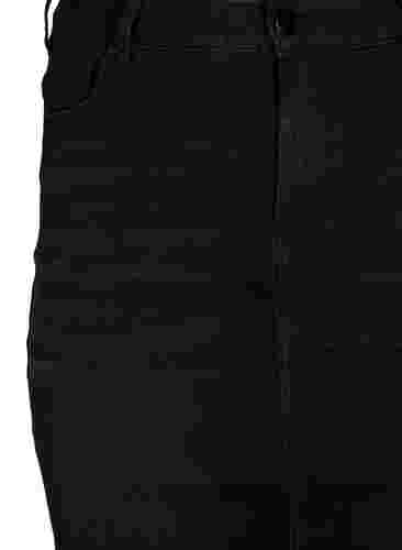 Midi-mittainen farkkuhame halkiolla, Black, Packshot image number 2