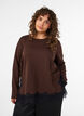 Jersey-pusero pitsisomisteilla, Ruskea, Model image number 0