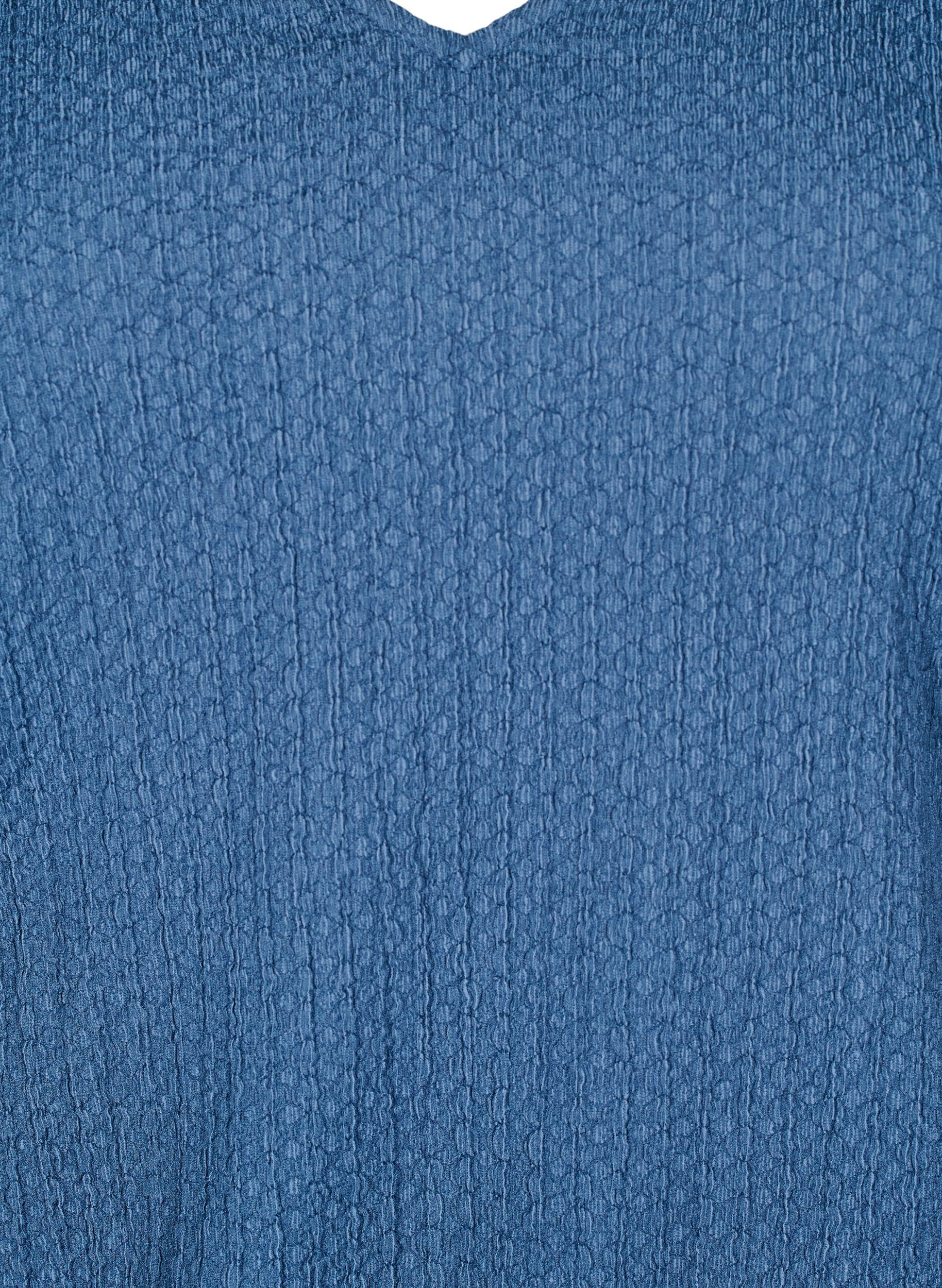 Zizzi Pusero tekstuurilla ja pitk&auml;t hihat, Sininen, Packshot image number 2