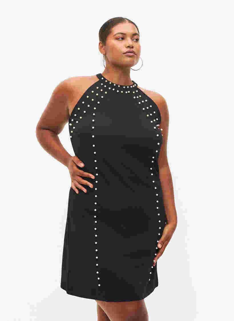 Hihaton mekko helmillä, Black w. Beads, Model