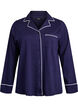 Puuvillainen pyjamapaita rintataskulla, Sininen, Packshot image number 0