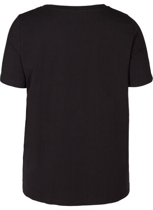 Lyhythihainen puuvillainen t-paita painatuksella, Black SIMPLY, Packshot image number 1