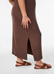 Hihaton ribattu mekko viskoosista, Ruskea, Model image number 2