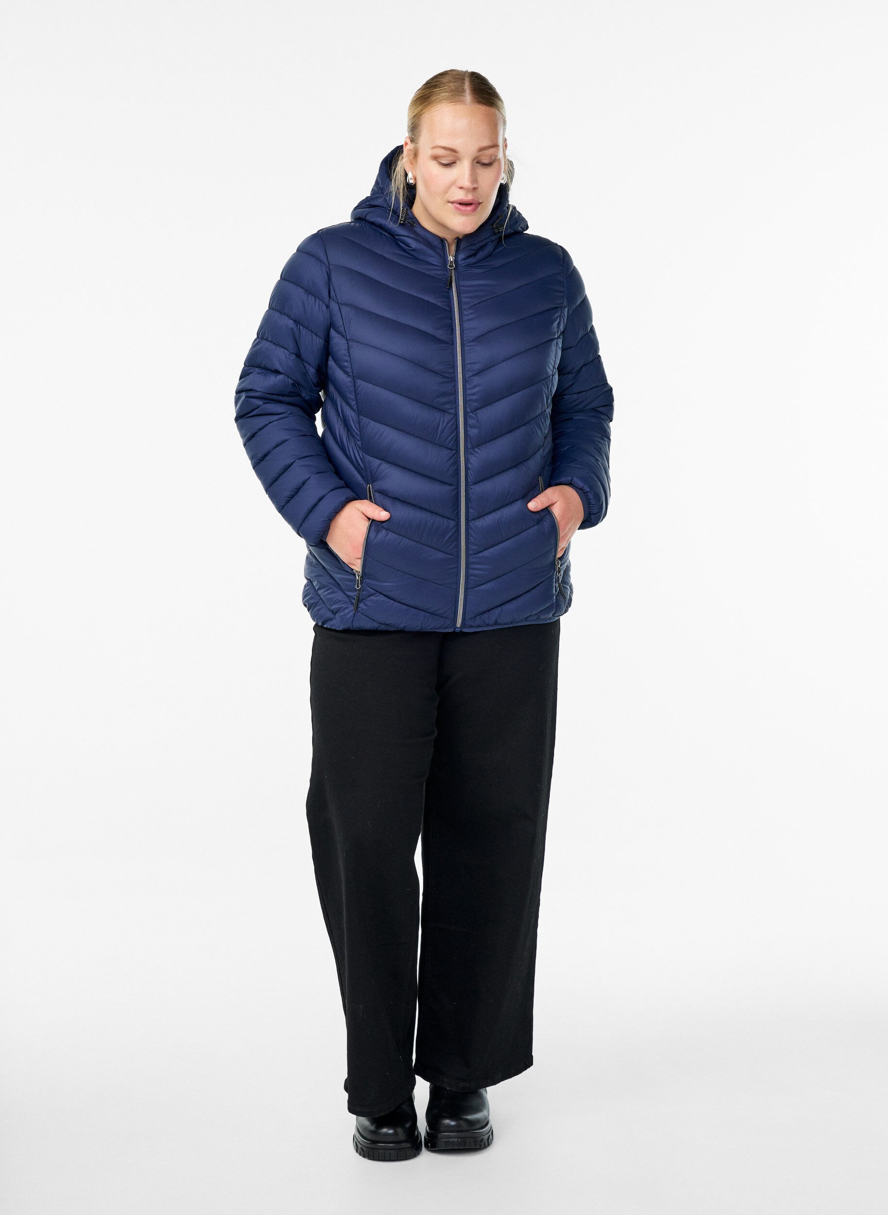 ZizziKevyttakki hupulla, Sininen, Model image number 1
