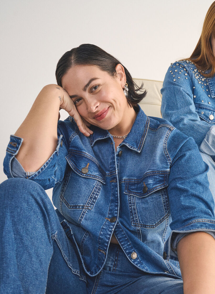 Denimtakki klassisella leikkauksella, Sininen, Image image number 0