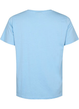 Lyhythihainen t-paita v-pääntiellä, Placid Blue, Packshot image number 1