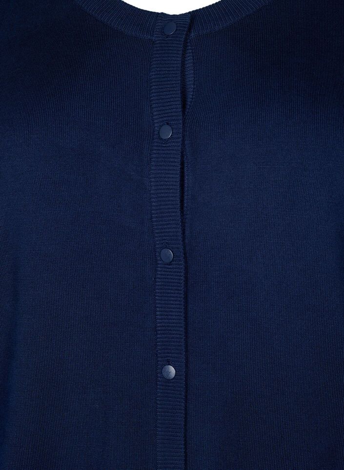 Viskoosista neulottu neuletakki napeilla, Navy Blazer, Packshot image number 2