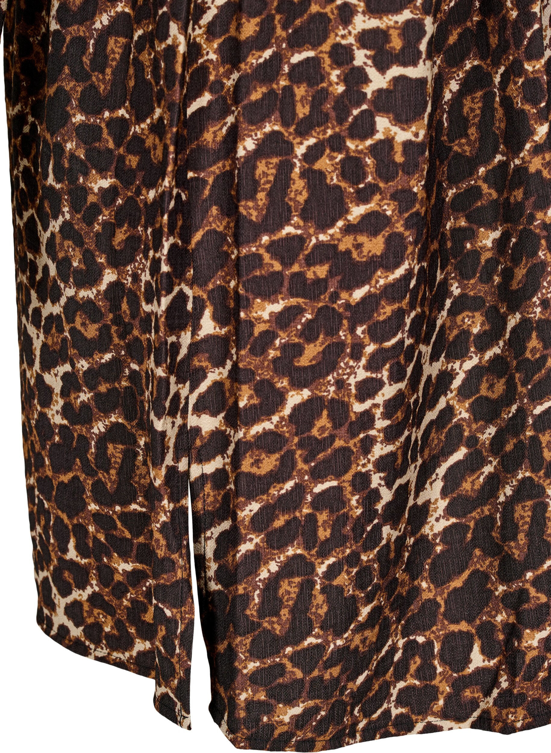 Zizzi Paitamekko solmittavalla vy&ouml;ll&auml; ja pitk&auml;t hihat, Ruskea, Packshot image number 3