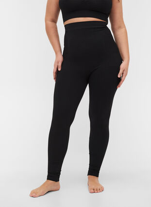 Shapewear-leggingsit korkealla vyötäröllä, Black, Model image number 3