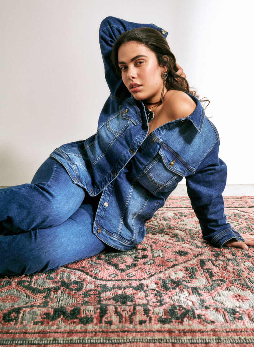 Lyhyt farkkutakki puuvillasta, Blue denim, Image image number 0