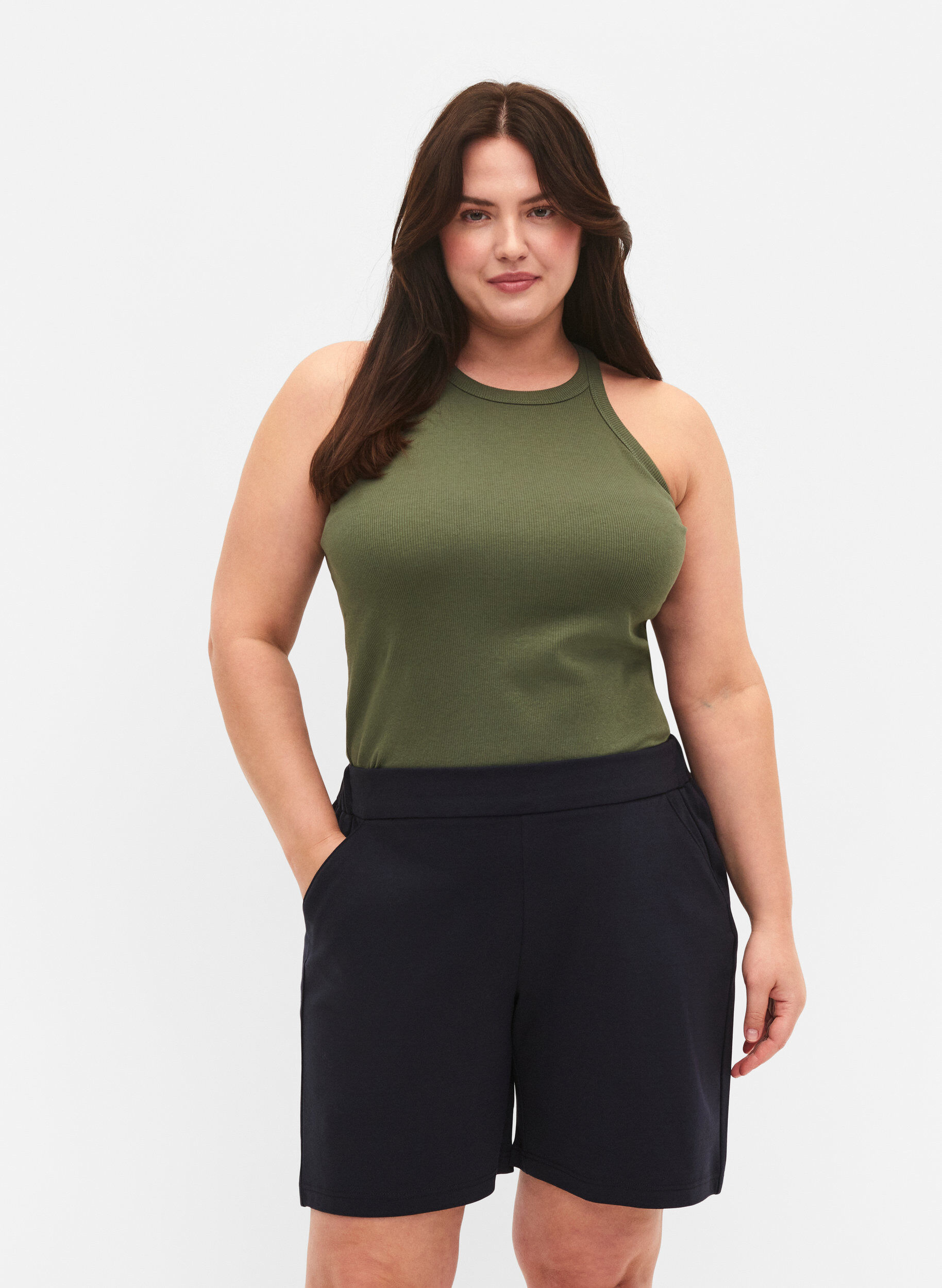 Zizzi Maddison shortsit normaalilla istuvuudella, Night Sky, Model image number 0