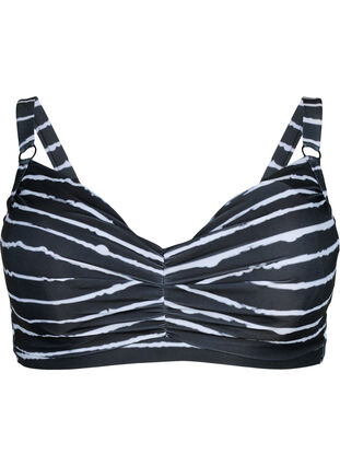 Bikiniliivi kuviolla ja kaarituella, Black White Stripe, Packshot image number 0