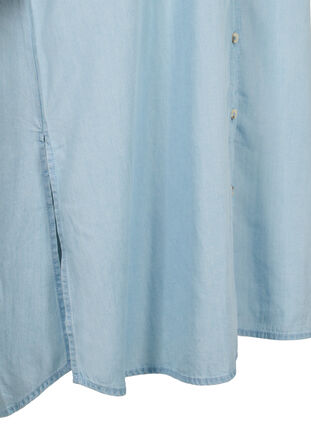 Lyocell-kuidusta (TENCEL™) valmistettu paitamekko lyhyillä hihoilla, Light blue denim, Packshot image number 3