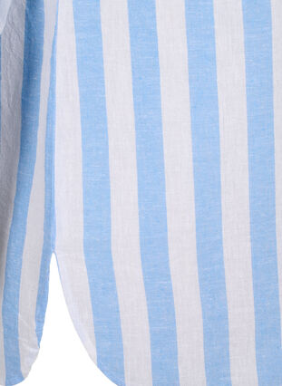Pitkä paita pellavasta ja puuvillasta, Blue White Stripe, Packshot image number 3
