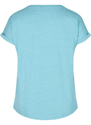 Meleerattu puuvillainen t-paita, River Blue Melange, Packshot image number 1