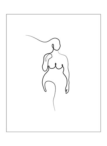 Juliste naisen siluetilla, Poster 1 Woman Whi, Packshot image number 0