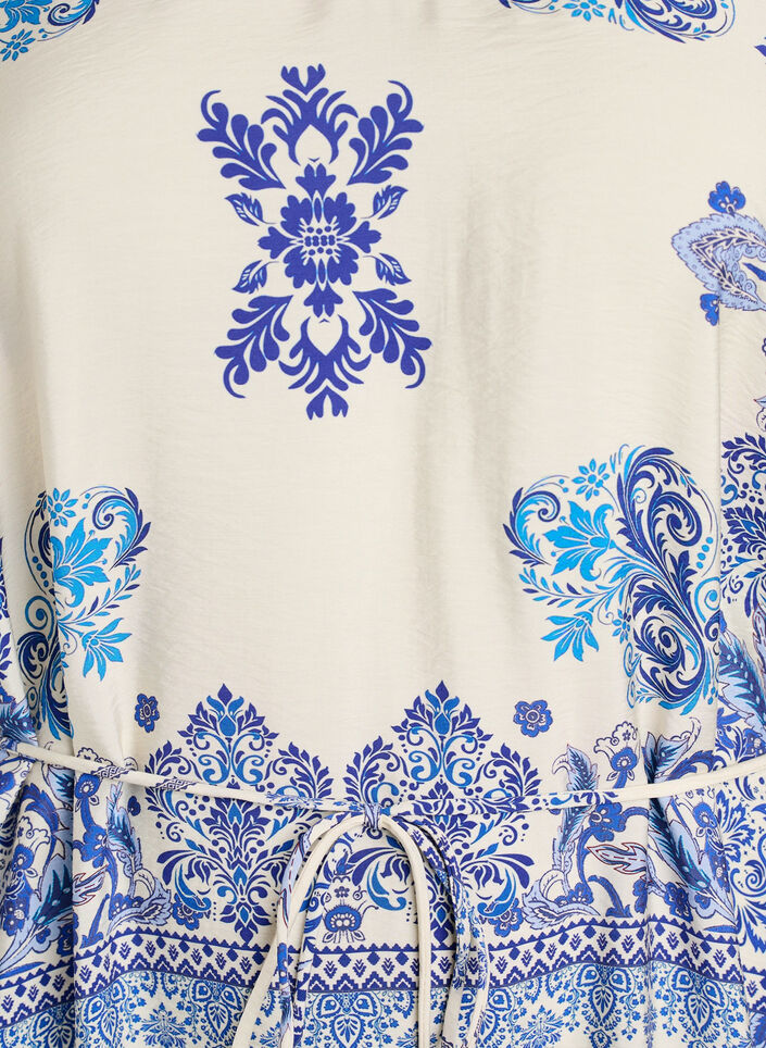 Kuviollinen midimekko viskoosista vy&ouml;ll&auml;, Sininen, Packshot image number 2