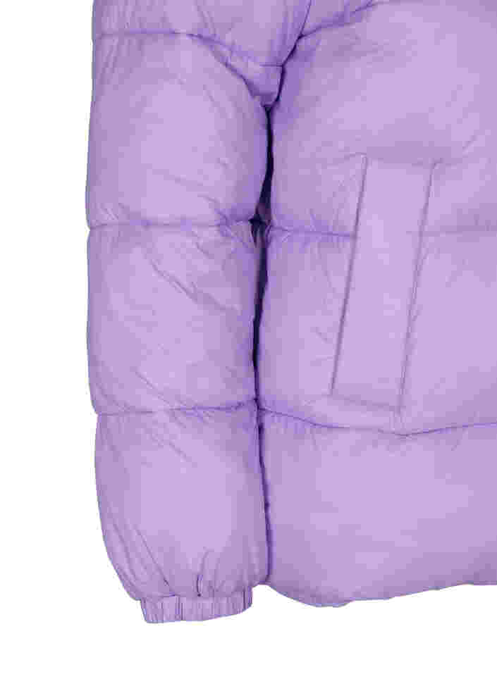 Lyhyt puffertakki hupulla, Lavender, Packshot image number 3