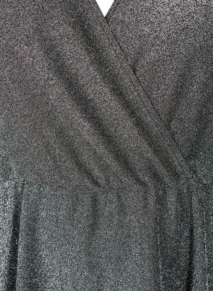 Glitterimekko, jossa on kietaisulook ja pitkät hihat, Black Silver, Packshot image number 2