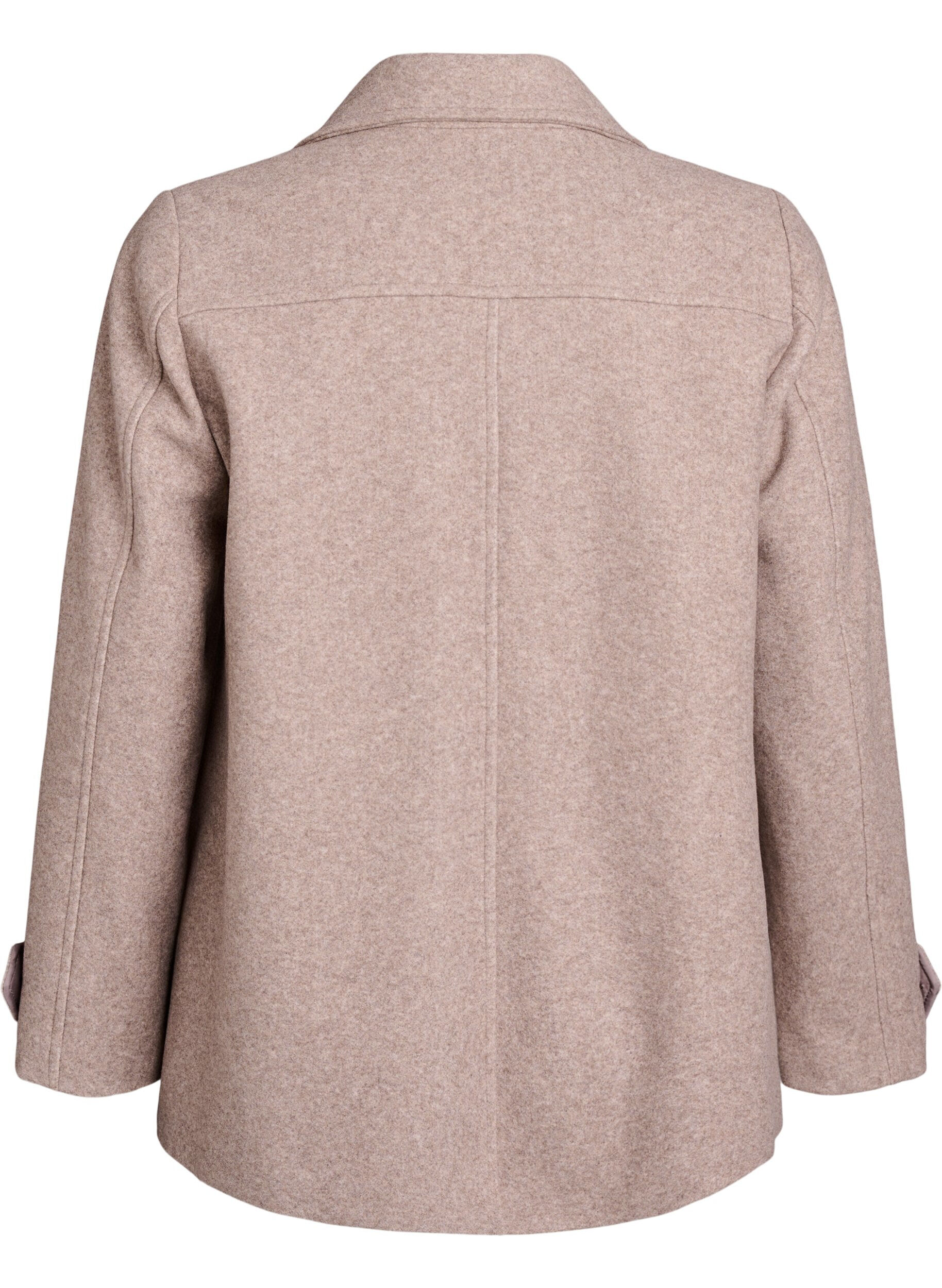 ZizziLyhyt takki kaksoisnapituksella, Beige, Packshot image number 1