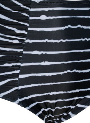 Raidallinen bikinialaosa korkealla vyötäröllä, Black White Stripe, Packshot image number 2