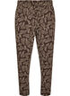 Puuvillaiset pyjamahousut printill&auml;, Ruskea, Packshot image number 0