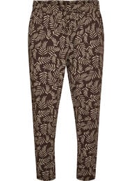 Puuvillaiset pyjamahousut printill&auml;, Ruskea