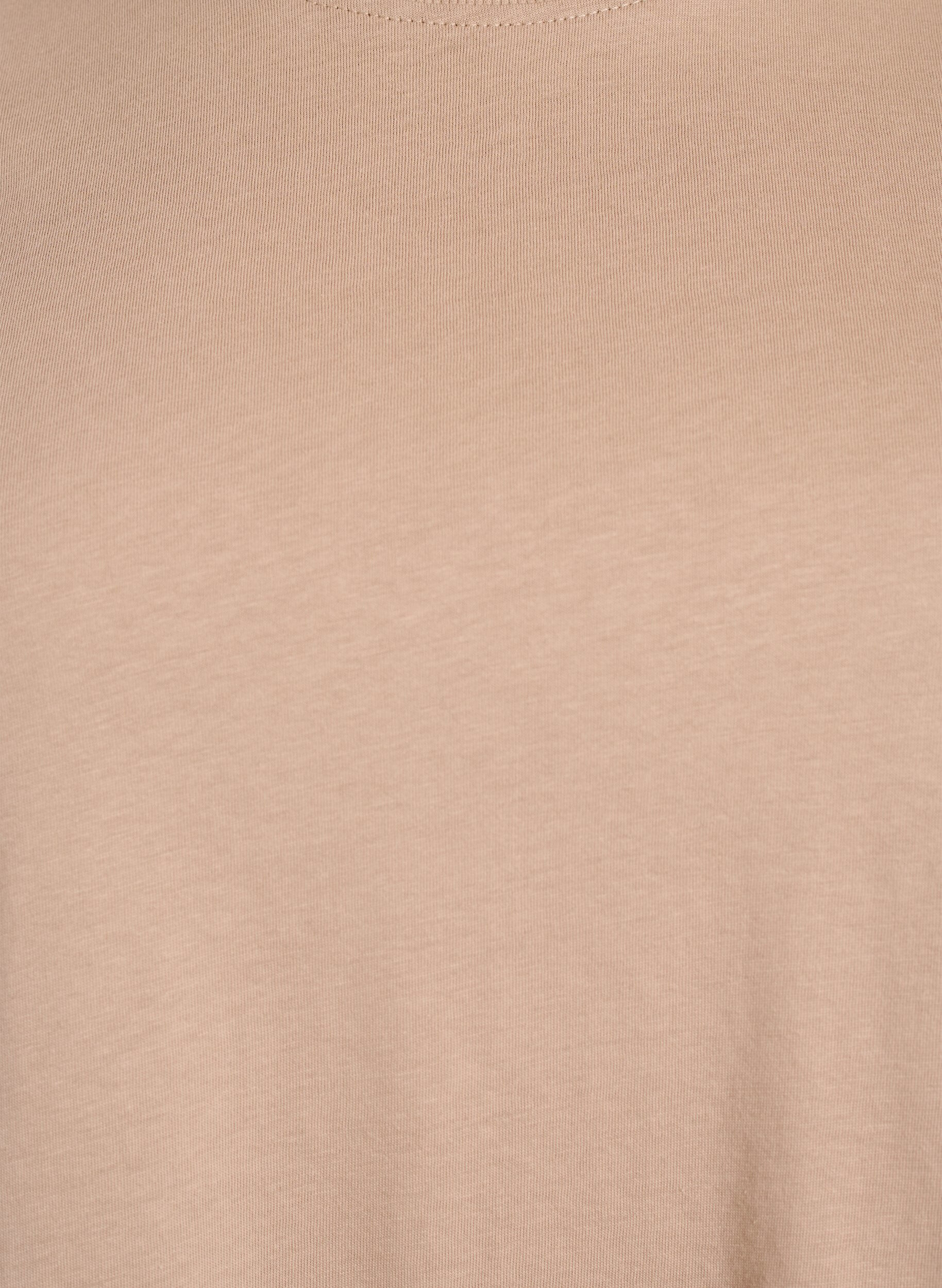 ZizziPuuvillainen perus-T-paita, jossa on py&ouml;re&auml; kaula-aukko, Beige, Packshot image number 2