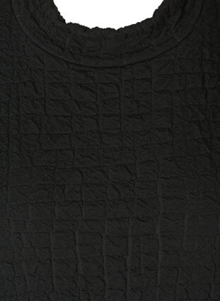 Lyhythihainen mekko tekstuurilla a-mallissa, Black, Packshot image number 2