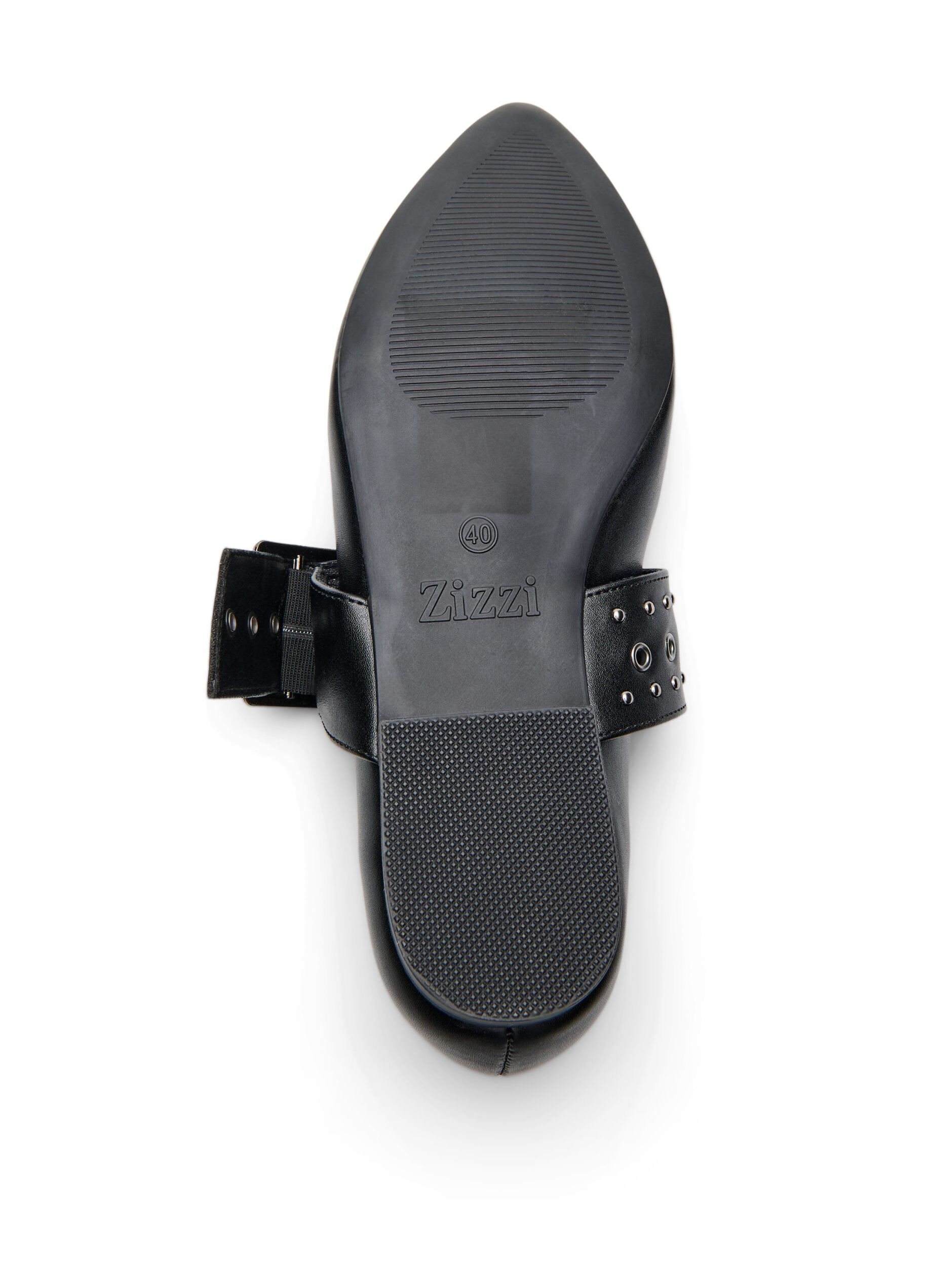 Zizzi Leve&auml;lestiset - Ter&auml;v&auml;k&auml;rkiset ballerinat soljella ja niiteill&auml;, Musta, Packshot image number 4