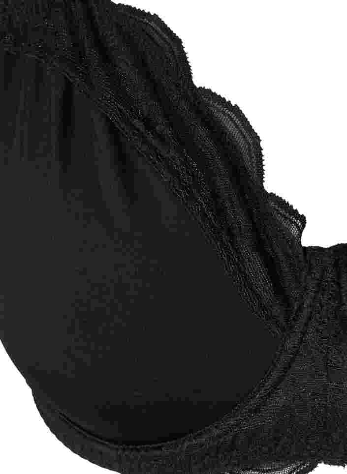 Figa-rintaliivit kaarituilla ja pitsireunuksella, Black, Packshot image number 2