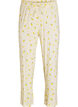 Pyjamahousut pehme&auml;st&auml; jersey-materiaalista, korkea vy&ouml;t&auml;r&ouml; ja hedelm&auml;kuosi, Keltainen, Packshot image number 0