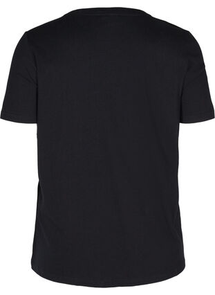Luomupuuvillainen t-paita niiteillä, Black, Packshot image number 1