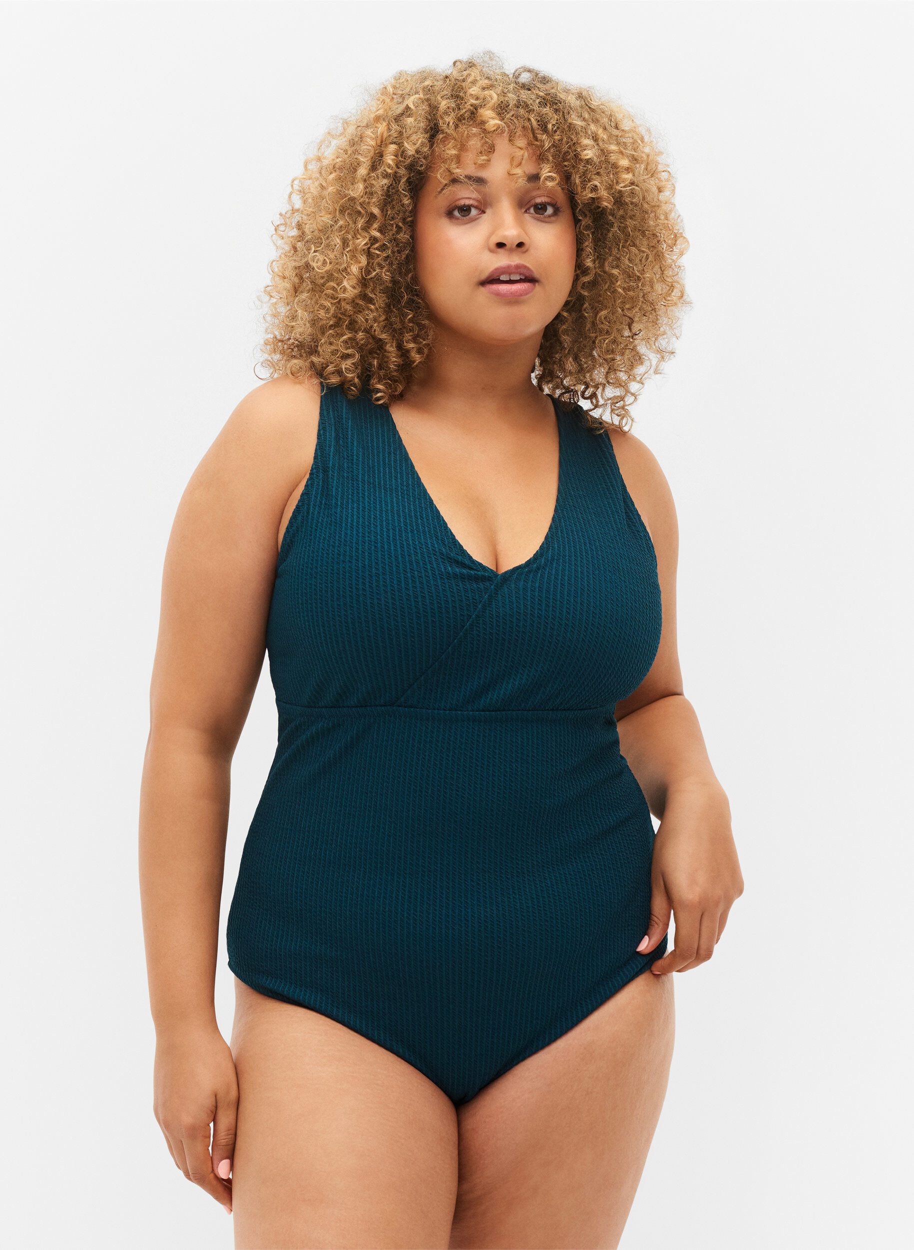 Zizzi Uimapuku kietaisu-uimapuku, Deep Teal, Model image number 0